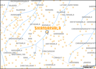 map of Sikandarwāla