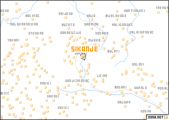 map of Šikanje