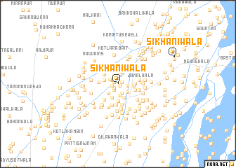 map of Sikhāniwāla