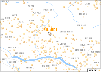 map of Šiljići