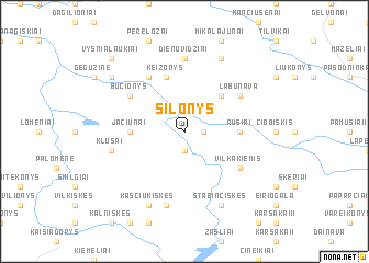 map of Šilonys