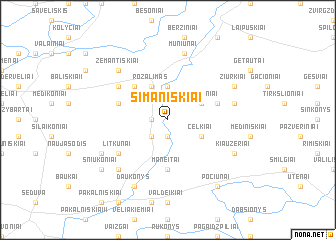 map of Simaniškiai