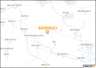 map of Šimanovci