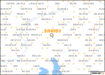 map of Šimanov