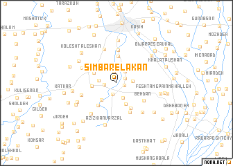 map of Sīmbar-e Lākān