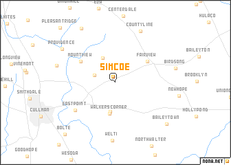 map of Simcoe