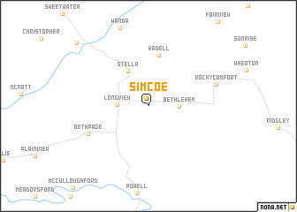 map of Simcoe