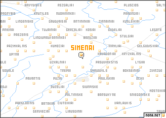 map of Simėnai