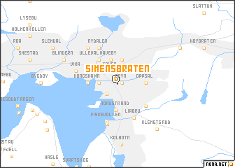 map of Simensbråten