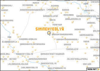 map of Sīmīneh-ye ‘Olyā