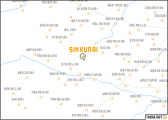 map of Šimkūnai