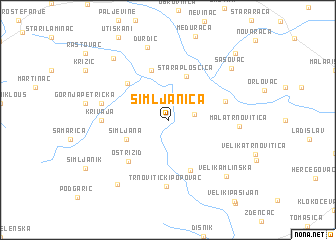 map of Šimljanica