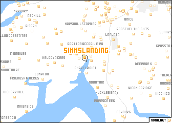 map of Simms Landing