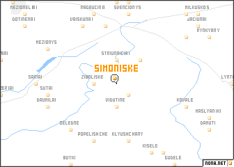 map of Šimoniškė