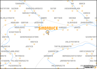 map of Šimonovce
