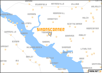 map of Simons Corner