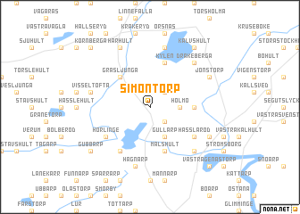 map of Simontorp