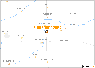 map of Simpson Corner