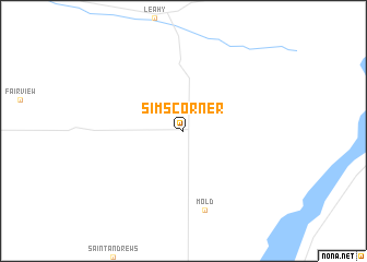 map of Sims Corner