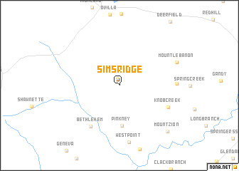 map of Sims Ridge