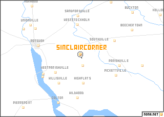 map of Sinclair Corner