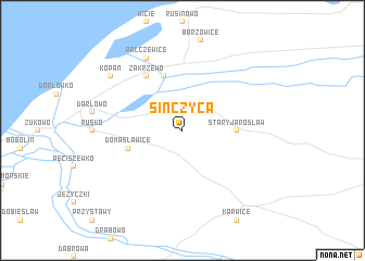 map of Sińczyca