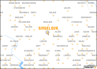 map of Šindelová