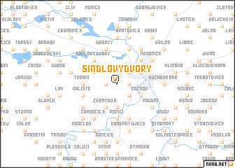 map of Šindlovy Dvory