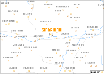 map of Sindriūnai