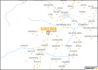 map of Siničane