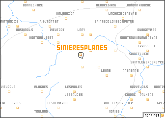 map of Sinières-Planes