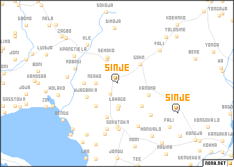 map of Sinje