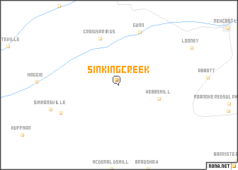 map of Sinking Creek