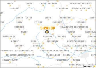 map of Širákov