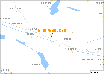 map of Sirapsbacken