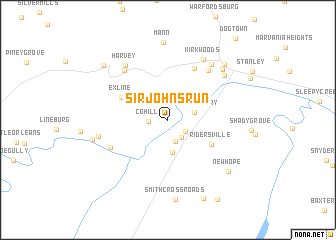 map of Sir Johns Run