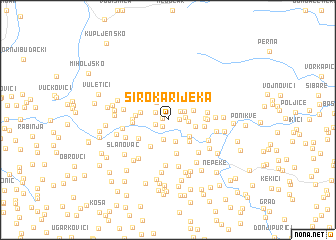 map of Široka Rijeka