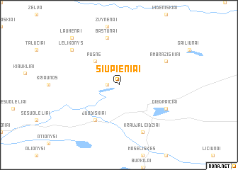 map of Šiupieniai