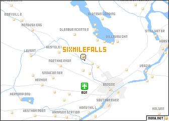 map of Six Mile Falls