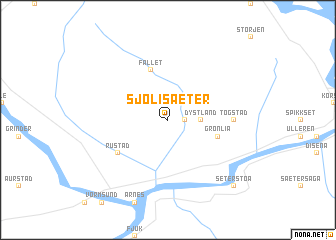 map of Sjølisæter