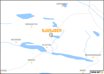 map of Sjusjøen