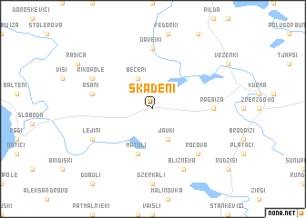 map of Skadeņi