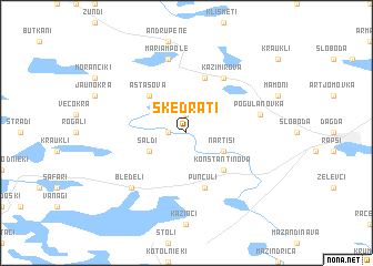 map of Šķedrati