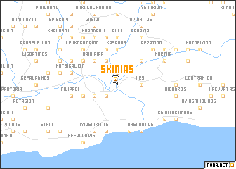 map of Skiniás