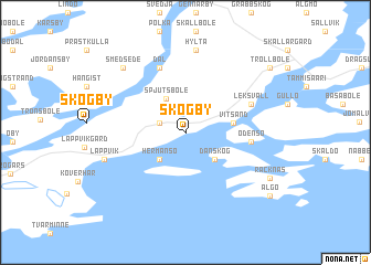 map of Skogby