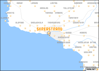 map of Skrea Strand
