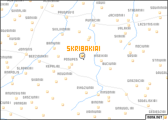 map of Skribakiai