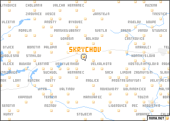 map of Skrýchov