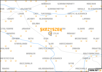 map of Skrzyszew