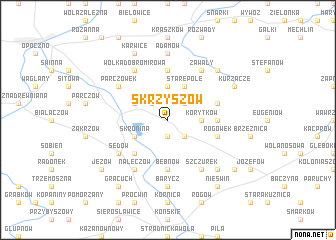 map of Skrzyszów